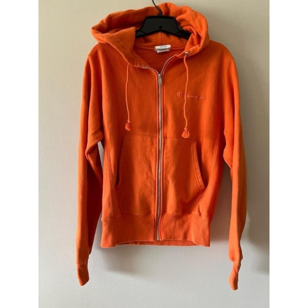 Champion Zip Up Hoodie Orange XS
